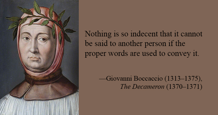 GeorgeMEberhart's tweet photo. #giovanniboccaccio #thedecameron #indecency #decency #properwords https://t.co/GaX00nRCQs