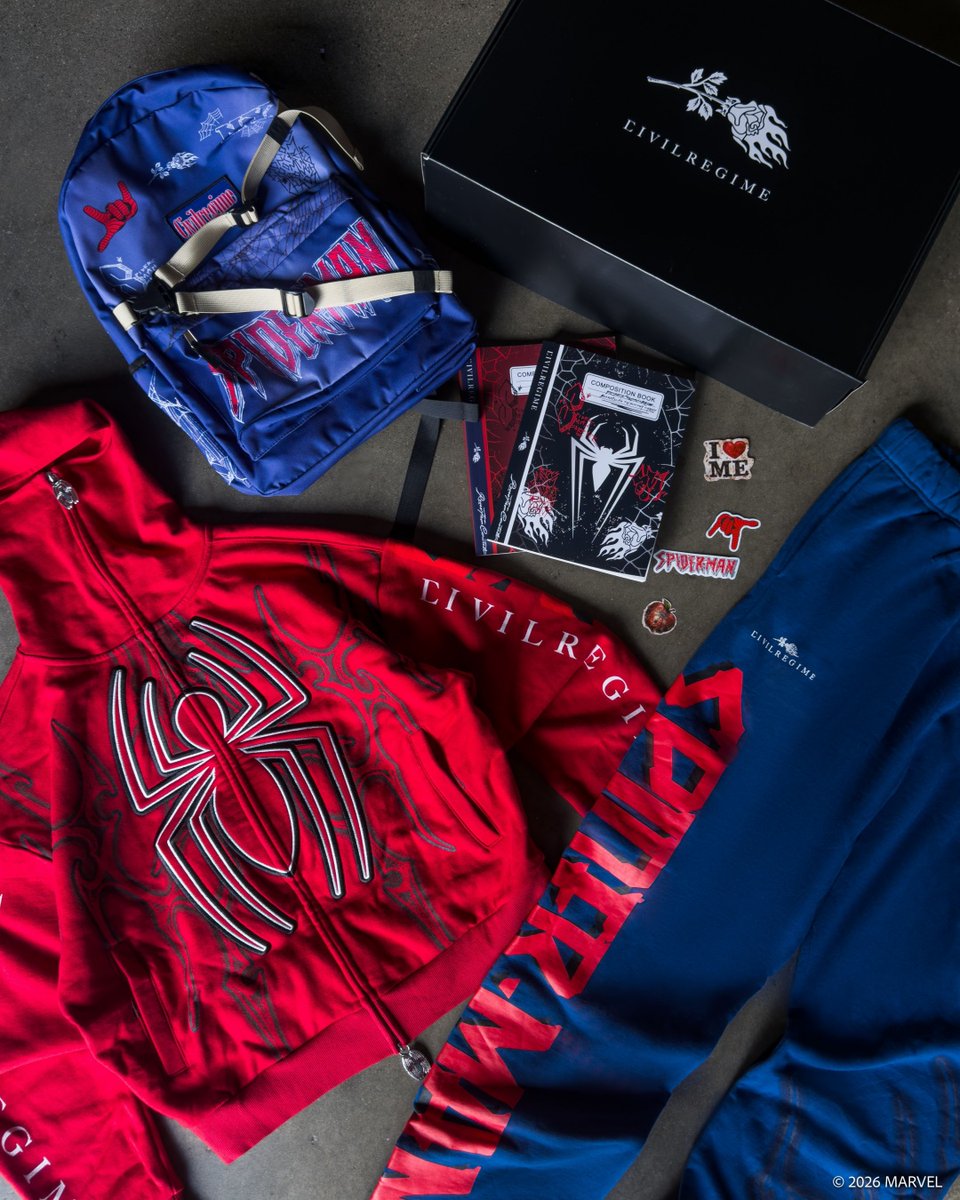 fullress's tweet photo. Civil Regime × Spider-Man コラボコレクションが2026年 7/24 発売 (シヴィル・レジーム スパイダーマン)

https://t.co/mmcpnV5QCl https://t.co/8S5C93HHP0
