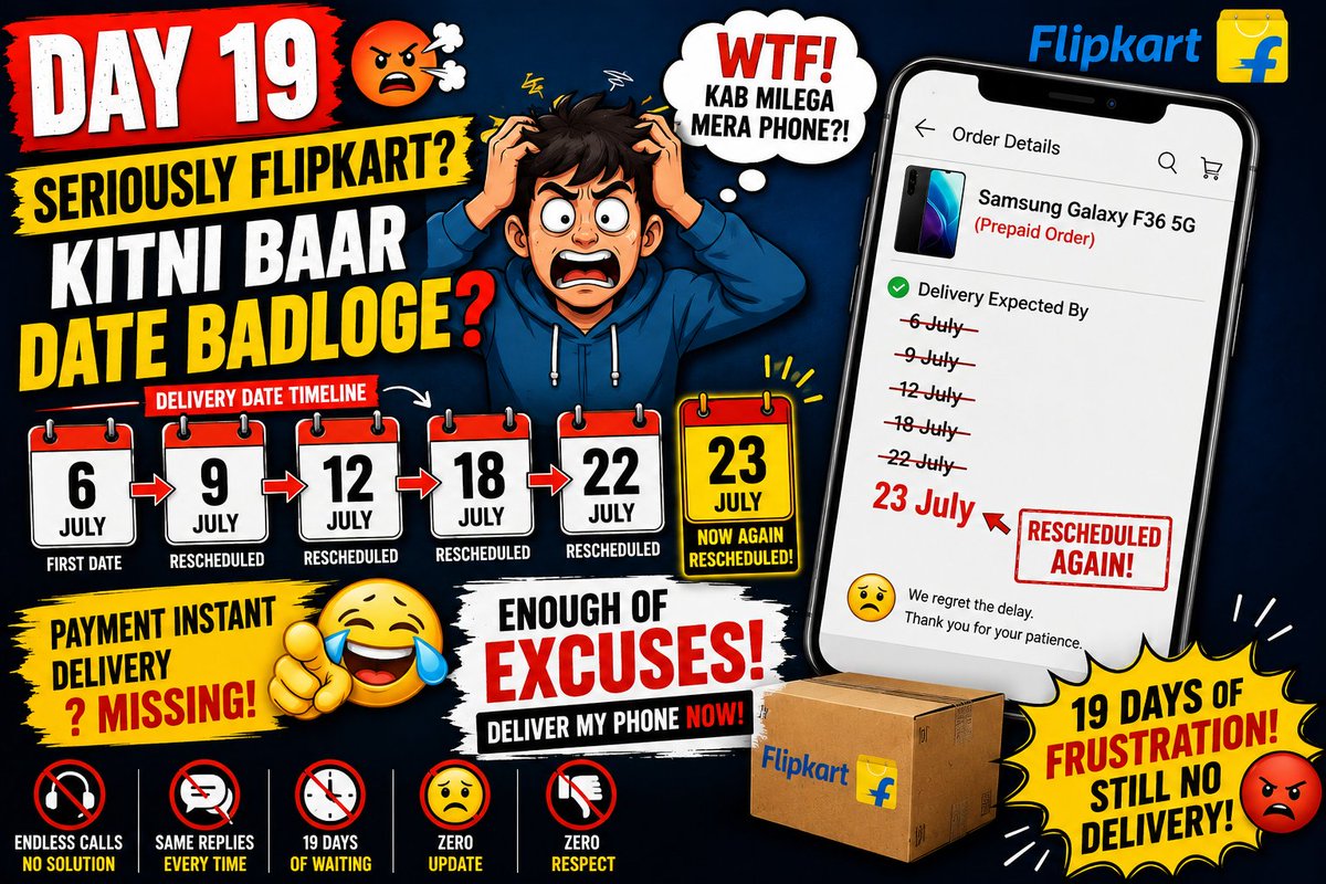 manish_soni2's tweet photo. @SamsungIndia @rajupullan @Flipkart @consaff @jagograhakjago @_Kalyan_K @rajneeeshkumar @binnybansal @flipkartsupport @narendramodi Is this the customer experience Samsung guarantees through its partner platforms? Requesting urgent intervention!
@SamsungIndia @SamsungMobileIN @JB_Park_Samsung @RajuPullan 
@_Kalyan_K @BadriHemant  @binnybansal @consaff @jagograhakjago 
@SamsungMobile
@Samsung
@SamsungNewsIN https://t.co/S2YSXhNhtS