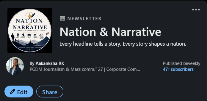 Aakanks28035992's tweet photo. Every edition breaks down India's most important issues—from defence and geopolitics to governance and public policy—with research, storytelling, and credible sources.

📩 Subscribe, share, and join 471+ readers growing with every edition.
https://t.co/XyNLjs0mUy https://t.co/8bWKKRi56f