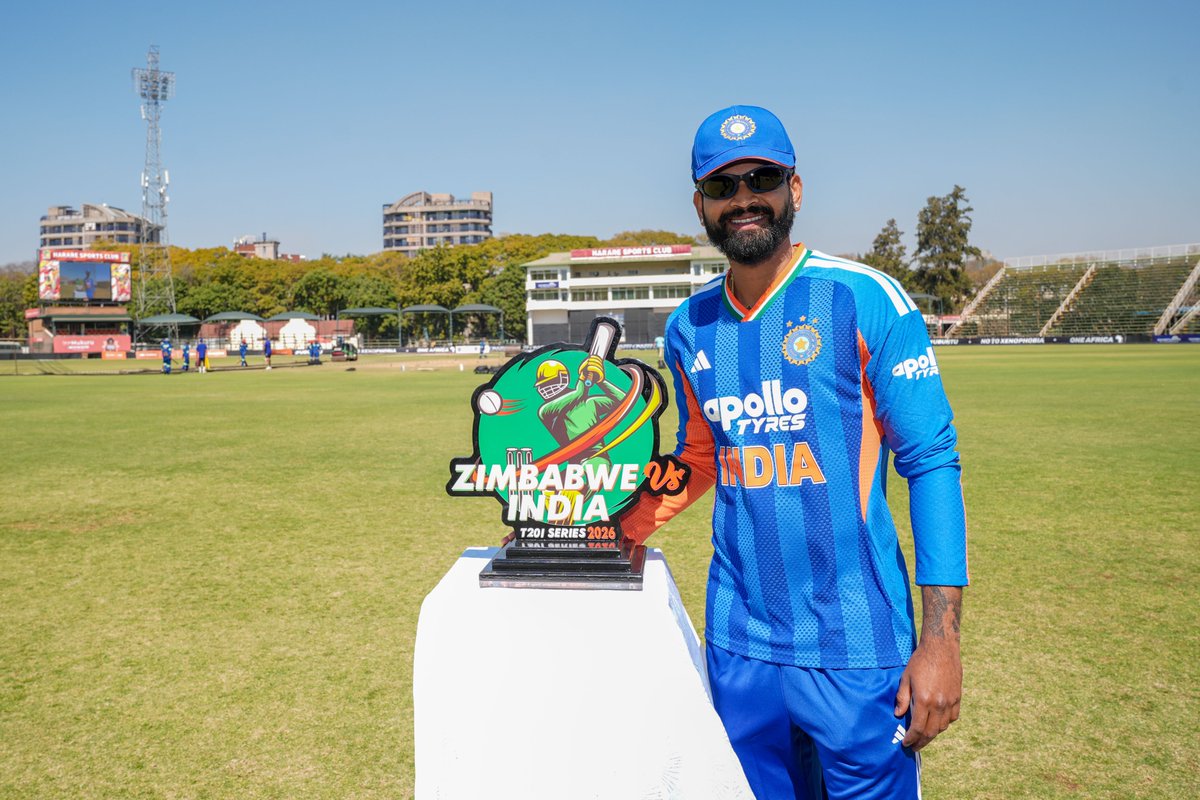 BCCI's tweet photo. Captains ready 🤝
Stage set in Harare 🏆

Excitement building up ahead of the #ZIMvIND T20Is 🤩

#TeamIndia https://t.co/i8yg8JDoqC