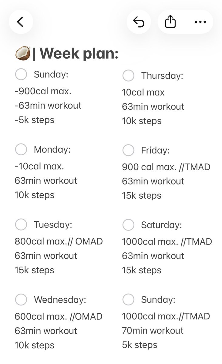 coolaidcat33's tweet photo. Vacation literally killing me with my cal intake and also workouts 🫩

So here’s my plan for after vacation since I’m motivated to lock in rn : https://t.co/01hQHJmTGF
