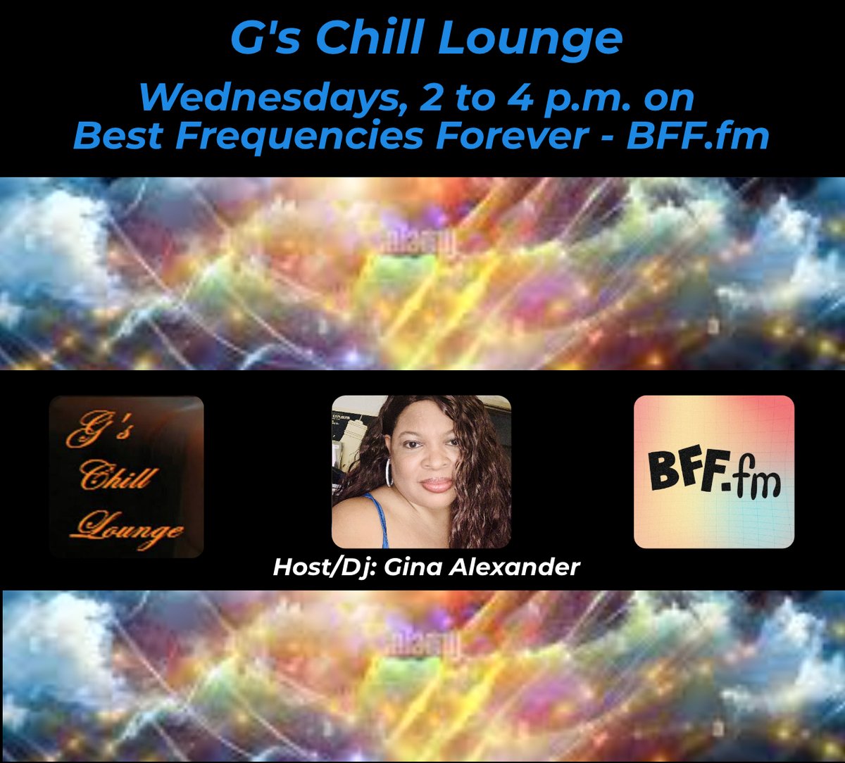 dhymemond82's tweet photo. 7/22/2026 PODCAST: G's Chill Lounge

Host/Dj: Gina Alexander for @gschilllounge
on BFF.fm-Best Frequencies Forever

LISTEN: https://t.co/JzYvYVeW6G
feat. Indie R&amp;B, Chill, Smooth Jazz, and World Music                                 

#gschilllounge #bayarea #radioshow https://t.co/pTjnA1Sn7q