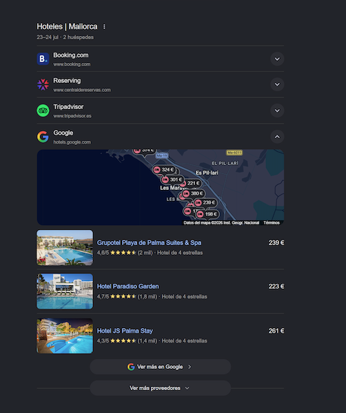 Lluc_SEO's tweet photo. If this rollout expands across Europe, it could reshape how hotels measure visibility and direct demand.

The booking journey now includes multiple visibility layers before a user even reaches an official hotel website.

Will this increase or reduce direct bookings? https://t.co/uPNVRb4G1W