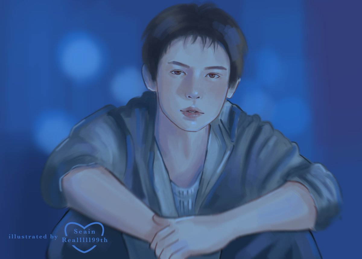 realllll99th's tweet photo. Talking to the moon
Dreams feel elusive, but what else do we got?🩵
 @cortis_bighit 

#Cortis #Cortisfanart #코르티스 #COER  #James #제임스 https://t.co/AUl5l9zilE
