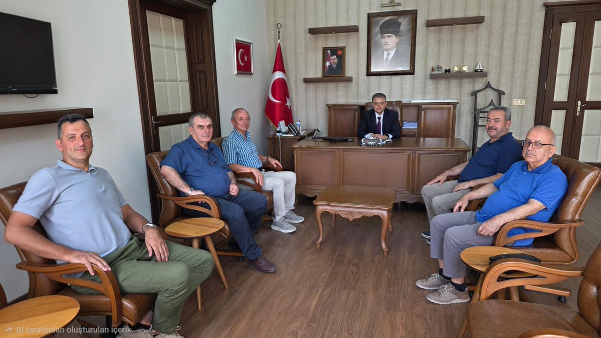 Bnd_Kaymakamlik's tweet photo. Yeni Dünya Vakfı Başkanı Sayın Ahmet OKBAY ve beraberindeki Yönetim Kurulu Üyeleri, Sayın Kaymakamımız Recep ÖZTÜRK'e hayırlı olsun ziyaretinde bulundu. Nazik ziyaretleri için kendilerine teşekkür ederiz. https://t.co/oJFdpzg8VB