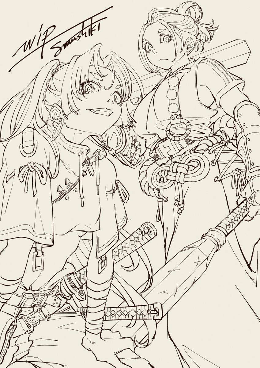 過去最高クラスの線画が描けたから見てくれ！ OC／wip