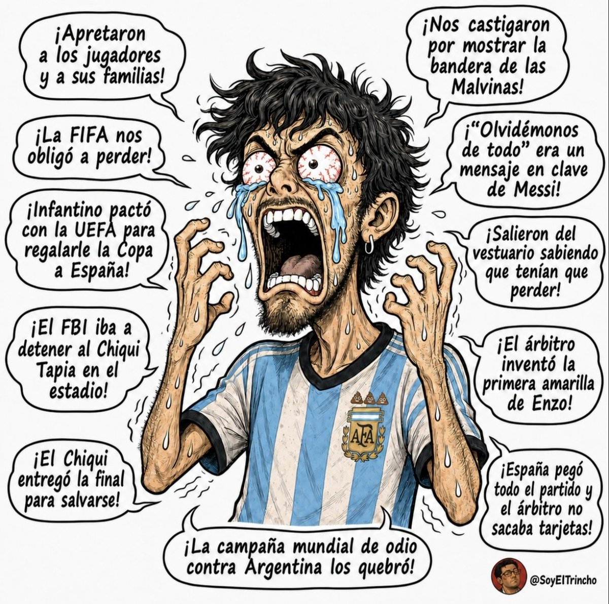 Terror_Blanco's tweet photo. Los hambrentinos escribiendo gilipolleces y cerrando comentarios para seguir alimentándose en su endogamia jajajajajaja fuisteis los primeros en matar a Messi, o no os acordáis de lo que decías de él en 2018? 🫵🏻😂 Cancheritos de Temu https://t.co/vxz42IKsKO