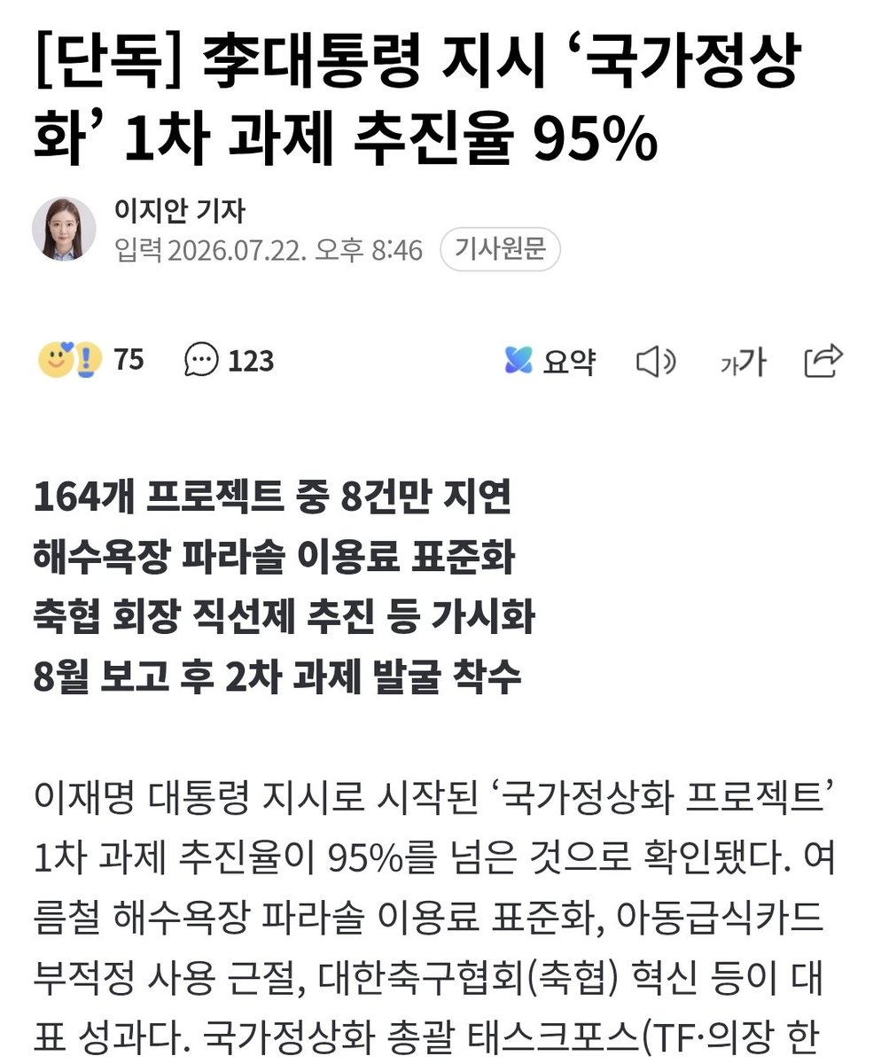 jam_minjoo_man's tweet photo. [단독] 李대통령 지시 ‘국가정상화’ 1차 과제 추진율 95%

대재명 ㅋㅋㅋㅋㅋㅋㅋㅋ 일 진짜 잘해 https://t.co/wdNNFqLQE3