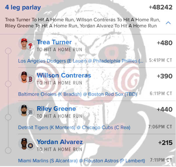 Jigsawbets's tweet photo. 7/22 HR Parlays https://t.co/eGFamWKFFw