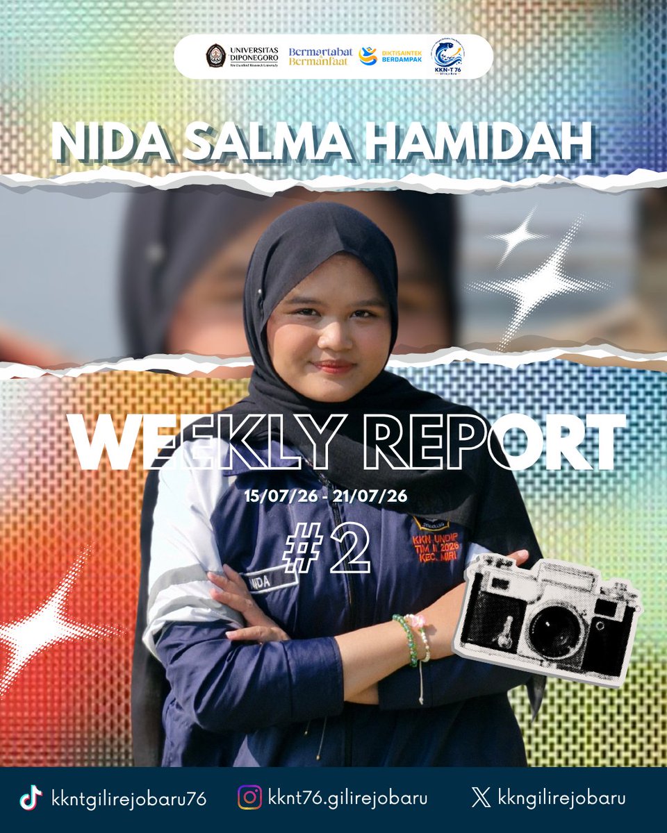 sangyoungsun's tweet photo. WEEKLY REPORT #2
KKNT 76 Undip melakukan kegiatan program sosmas, percobaan ke-2 penggorengan &amp;pengemasan Petek Crispy, pemaparan LRK, skrining TBC, imunisasi, serta pemasangan
stiker PetKris ✨
#kknundip2026 #p2kkn #undip
#Ippmundip #KKNT76GilirejoBaru
@P2KKNundip @undip https://t.co/EPIhsisANQ