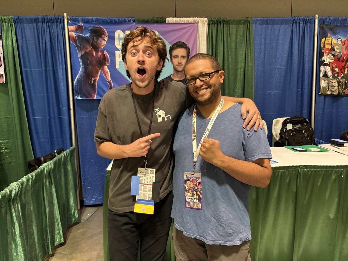 SpanishDexter's tweet photo. At this year’s ConnectiCon I met Caleb Pierce, the voice of Zack Fair in Crisis Core Reunion and in the FF7 remake series.

Very nice guy, we chatted about voice acting for a few and what I do for work. Was awesome.

#ff7 #calebpierce #connecticon #finalffantasyvii #zackfair https://t.co/54Q548la2F