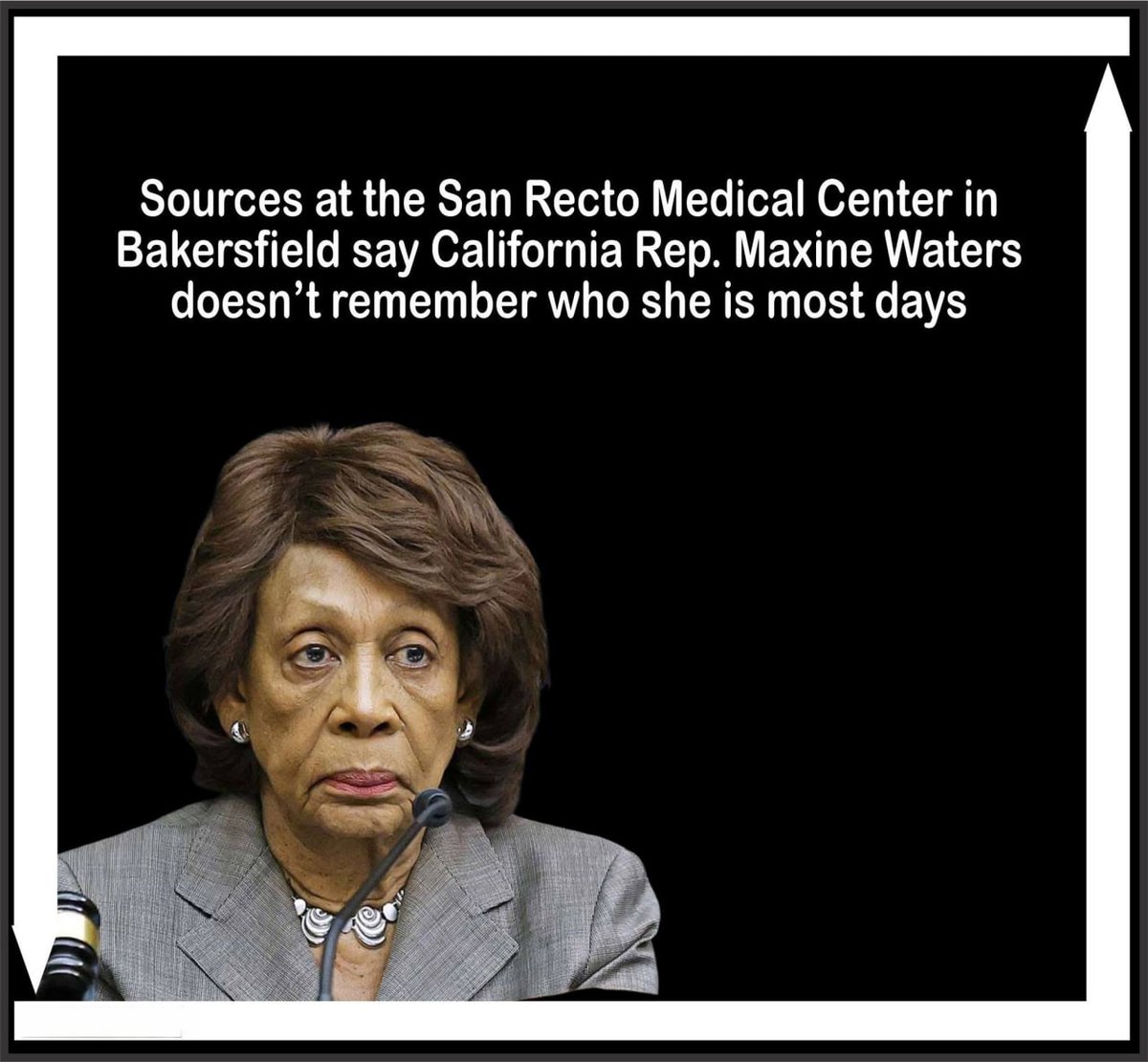 mcafeenew's tweet photo. 🚨MAXINE WATERS DOESN’T REMEMBER WHO SHE IS MOST DAYS — NURSES AT THE SAN RECTO MEDICAL CENTER SAY SHE QUALIFIES FOR “DROOLING INTO A CUP” STATUS AND THERE’S NOTHING LEFT OF HER!

🔗 https://t.co/oy6j9TaVnv

This is what happens when you stay in Congress way too long.

Sources at the San Recto Medical Center in Bakersfield are saying California Representative Maxine Waters doesn’t remember who she is on most days. One nurse described her condition bluntly: she qualifies for “drooling into a cup” status and there’s just nothing left of her. She’s completely out of it.

This is the same woman who’s been screeching on the House floor for decades. Now she can’t even remember her own name. The Democrats have been covering for her decline for years, but the truth is finally coming out from the people who actually take care of her.

She should have retired a long time ago. Instead, they kept propping her up while she slowly disappeared.

This is sad, but it’s also a perfect example of why term limits are so desperately needed.

Share this everywhere so every Democrat who still defends Maxine Waters sees what she’s become!

Follow @mcafeenew for more drops.