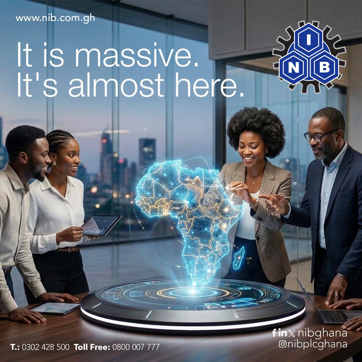 NIBGHANA's tweet photo. It’s MASSIVE.
It’s almost here.
Stay tuned...
Africa is about to connect like never before!

#NIBPLC #YourBusinessIsOurBusiness #Banking #Finance #AfricaConnected #BankBeyondBorders https://t.co/HWmzfMxl2v