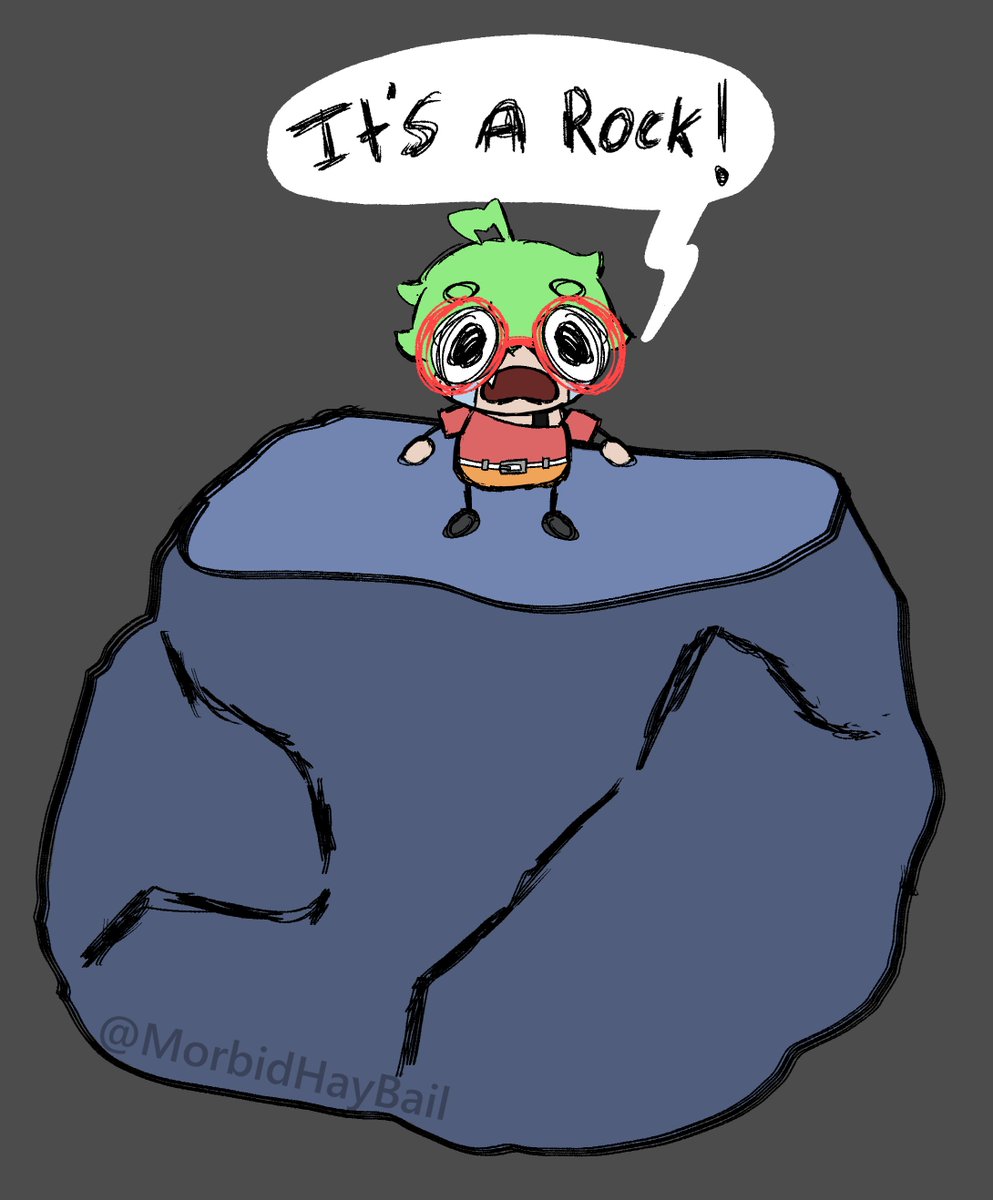 MorbidHayBail's tweet photo. It's not just a boulder..It's a rock :') @NEToadieVT #art #doodle #spongebobmeme #vtuber https://t.co/TYV17oiMVq