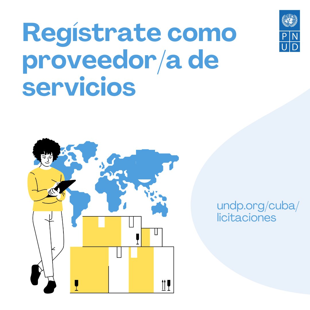 PNUDCuba's tweet photo. ¿Conces cómo registrarte como proveedor/a de servicios para el PNUD?

Explora en el enlace cómo inscribirte en nuestra red global  acceder a licitaciones abiertas, transparentes y competitivas para contribuir al desarrollo sostenible de Cuba.

👉 https://t.co/oJwwqTIKh0 https://t.co/dSJrIQ9Lud