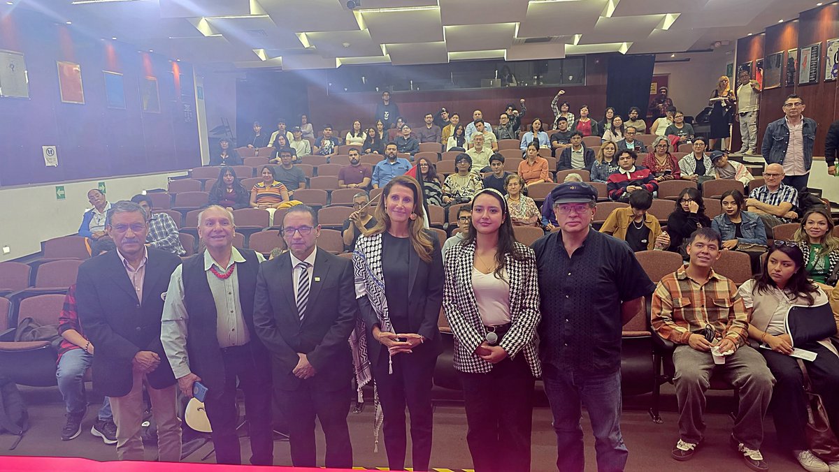 PalestineMX's tweet photo. La Embajadora Nadya Rasheed impartió la conferencia "Palestina: a 78 años de la Nakba, la catástrofe continúa" en @UAMAzcOficial, ante autoridades universitarias, comunidad estudiantil, activistas y artistas solidarios. https://t.co/JWEtT1o371