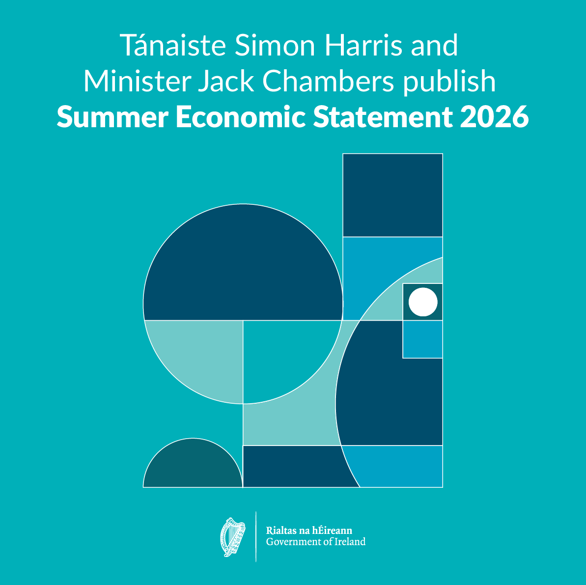 IRLDeptFinance's tweet photo. Tánaiste @SimonHarrisTD, &amp; Minister @jackfchambers, today published the government’s Summer Economic Statement 2026 following agreement at Cabinet this morning.

Read More: https://t.co/IUTJAVwtpz https://t.co/XXGhT7WN7Y