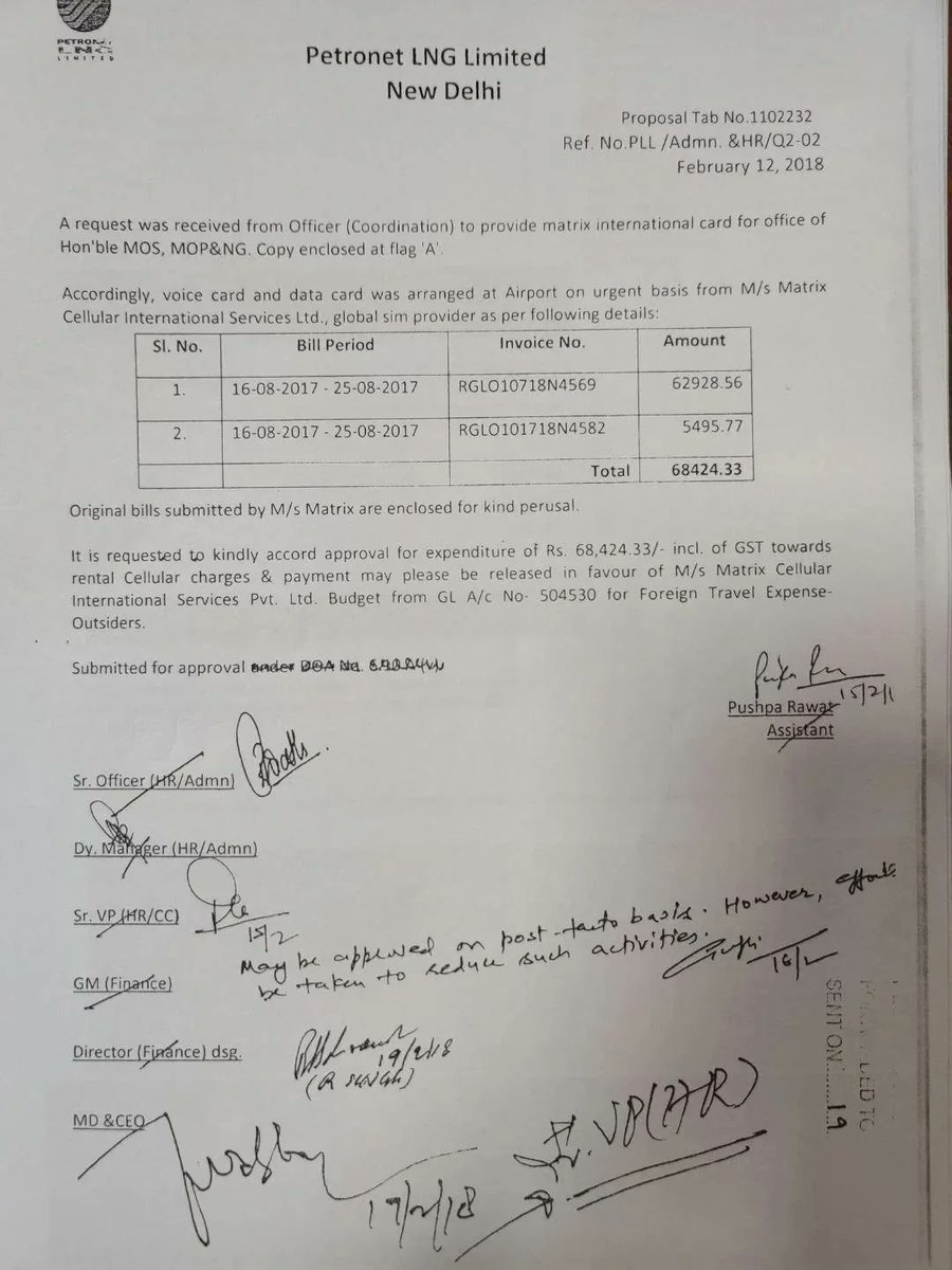 yoursnandieni's tweet photo. Dharmendra Pradhan is using taxpayer money to pay his daughter's bills. 

Nimisha Pradhan is the daughter of Union Education Minister Dharmendra Pradhan, and Matrix is a provider of international eSIM services. In the pictures, you can see an invoice issued by Matrix in the name of Nimisha Pradhan. Petronet LNG Limited is an Indian oil and gas company. Dharmendra Pradhan previously served as Minister of Petroleum and Natural Gas from 2014 to 2021.

You can clearly see Pradhan using taxpayers' money through Petronet LNG to pay for his daughter's international eSIM bill. This is proof that these ministers openly use taxpayers' funds to finance personal consumption.