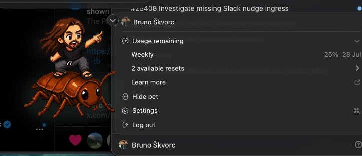 swader's tweet photo. My looping Codex workflow has evolved to the point of spending a Pro weekly quota per day.

I can't believe I have to start optimizing my context and queries like a caveman. https://t.co/CyHitzk3Vj