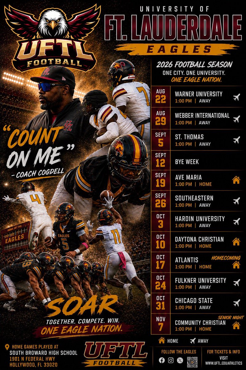 UFTLfb's tweet photo. 2026 Schedule #UFTL https://t.co/CbDGBlXy4S