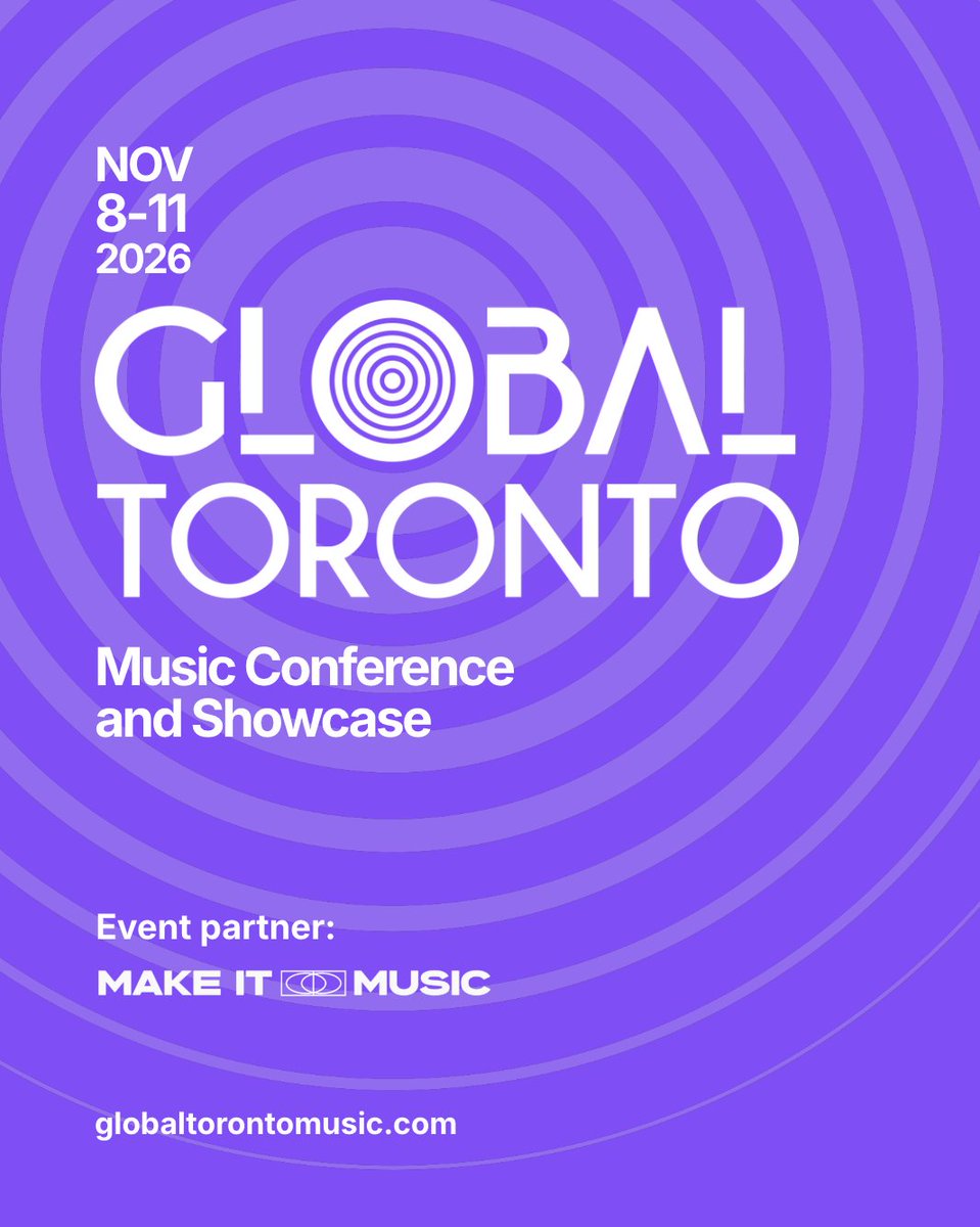 GlobalTOMusic's tweet photo. Global Toronto returns to Tkaronto/Toronto from November 8–11, 2026.

Produced by Small World Music, the conference brings together artists and professionals working across presenting, programming, management, funding, export and artist development.

Link in bio for more info. https://t.co/fvGfdLtQte