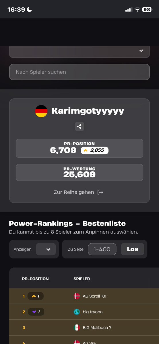 goldstein97k's tweet photo. Bin hardstuck bei 6,709 wie geht das das ich unter die top 5k komme checke das nicht https://t.co/3c0ZnPrEHZ