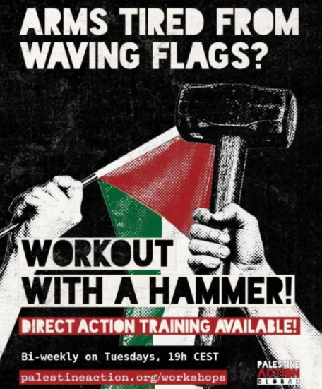 BasilTheGreat's tweet photo. 🚨NEWS: Palestine Action are now using the Hammer as their symbol after Ann Widdecombe was murdered with one and a Police officer was seriously injured with one

Both by leftist activists
These people are violent, dangerous, scum https://t.co/HXIe2XXmwk