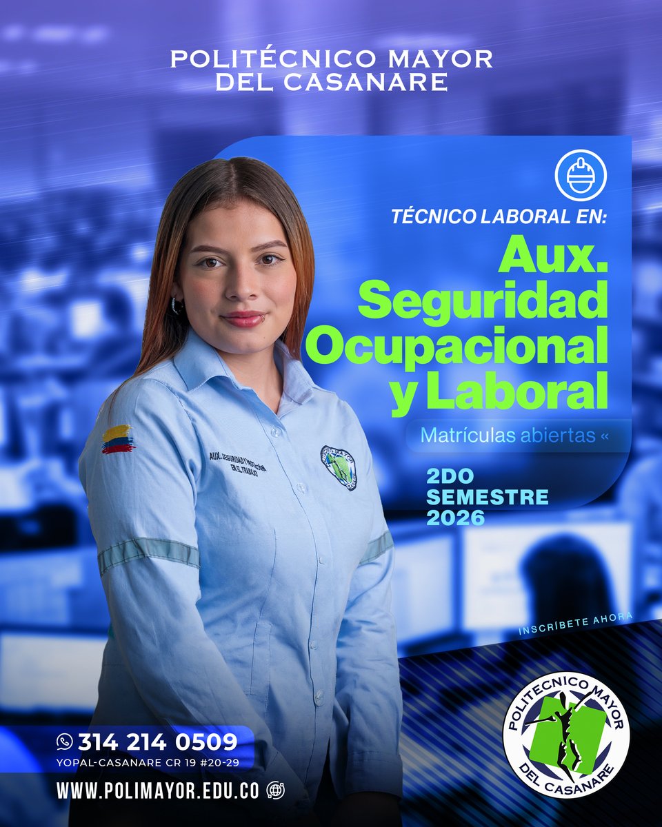 Poli_Mayor's tweet photo. La prevención comienza mucho antes de que ocurra un accidente. 

Prepárate para identificar riesgos, promover entornos de trabajo seguros y contribuir al bienestar de los trabajadores.

 Inscripciones abiertas 2-2026.
📲 https://t.co/LAVyY9rboE
@Poli_Mayor https://t.co/0DGepReYpe