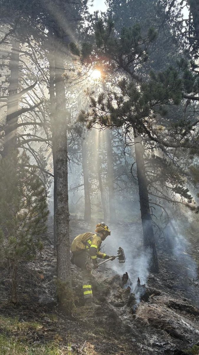 IIFFAragon's tweet photo. 🔥El #IFPlan continúa activo pero sin avance con 80 has afectadas.
⛰Tremendo el trabajo que están realizando los compañeros de las brigadas terrestres en este incendio en terrenos muy complejos.
🚁En estos momentos continúan desplegados 9 medios aéreos y 6 terrestres. https://t.co/jyr020RWcj
