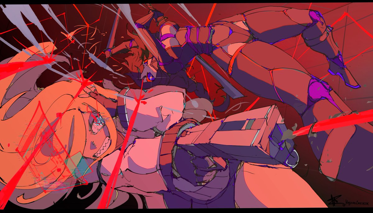 MagzanZaksylyk's tweet photo. #rezero #cyberpunk

/Rui vs Elsa/ 

Commisioned by @UnrealUsually 

Based on a fanfic "Re:Zero - The Brightest Stars in Night City" https://t.co/470h507ZBX