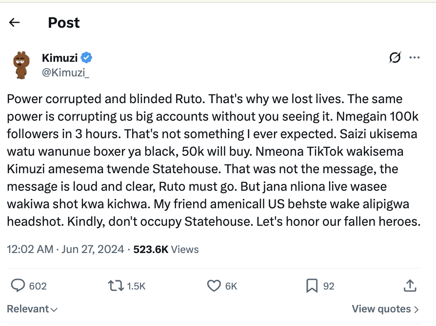 C_NyaKundiH's tweet photo. It has been two years and rats are yet to say how much they were paid for "Occupying state house does not sit down well with me"  fear mongering. https://t.co/mVWO6VaOIR