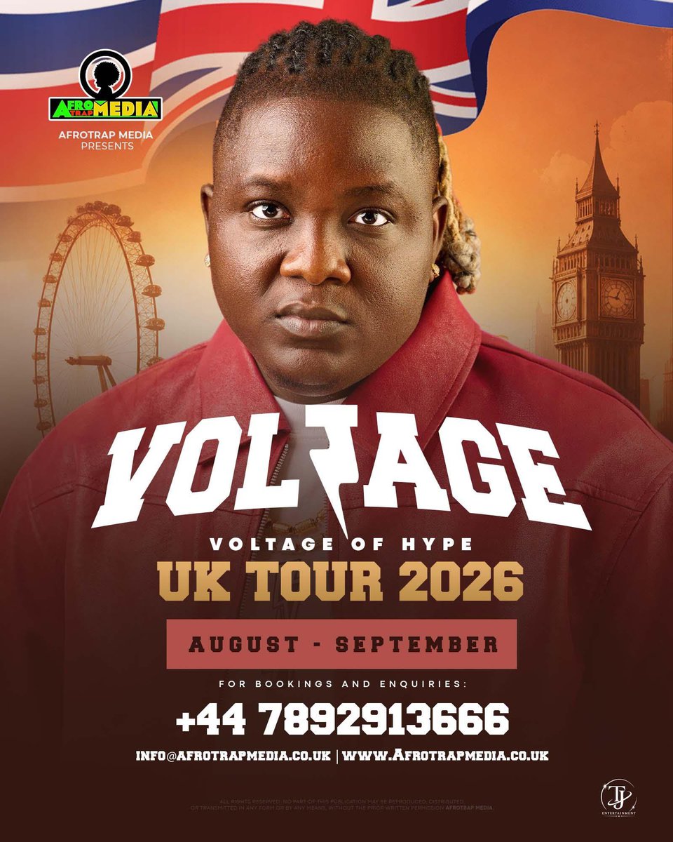 afrotrapmedia's tweet photo. The One and Only Hypeman @voltageofhype ⚡⚡⚡ 

It's gon' be Total Shutdown!! 💃🏽😍💃🏽😍💃🏽😍💃🏽😍 UK 🇬🇧 Tour With VOH  August - September 2026 

Info: https://t.co/EtZGtDibVD | https://t.co/BVo1POr65U

#voltageofhype #uktour #viral #afrotrapmedia https://t.co/YVocDMEGW0