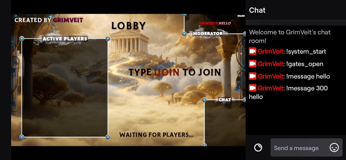 grimveit's tweet photo. Working on another Twitch game feature💬

Streamers and moderators can now send custom messages into the game through chat commands.

Messages appear with the sender’s name, role, and customizable text, giving more control during the stream.

#gamedev #indiedev #indiegame #twitch https://t.co/pZe7wFjmCu