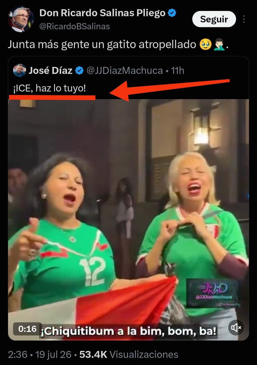 eltemagv's tweet photo. Ricardo Salinas Pliego empezó el mundial siendo humillado con el apodo #LaPerritaDeTrump y lo terminó pidiéndole a ICE que asesinara a mexicanos.

Sin duda, este junior es el personaje más patético de todo México. https://t.co/S9i2cTciog