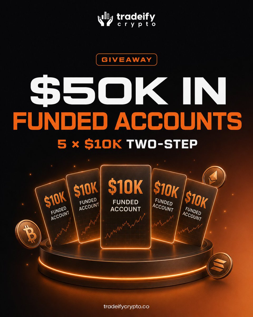 tradeifycrypto's tweet photo. The families who moved markets all started with the same thing. Capital.

The Medici had it. The Rothschilds had it. For centuries you couldn't play without it.

Now we're handing it out. 5x $10K two-step accounts. $50K total, five traders funded.

To enter:
♻️ Repost this
👥 Tag two friends who trade

Winners announced on Monday.