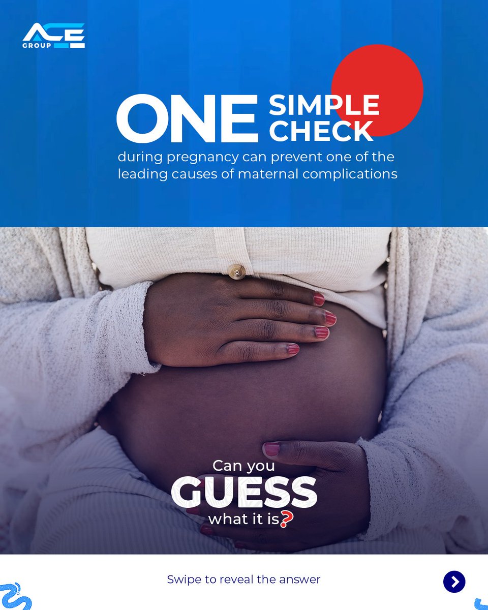 AceStrategyLtd's tweet photo. Did you know? 
A simple blood pressure check during antenatal care can detect preeclampsia early, helping prevent life-threatening complications for both mother and baby.

Missing it can change a lifetime.

Learn more: https://t.co/LbdIb4EiQA

#MaternalHealth #Preeclampsia #ANC https://t.co/kIbcaV18vq