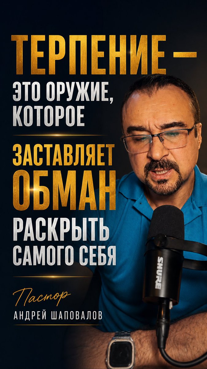 TCCIcenter's tweet photo. «Терпение — это оружие, которое заставляет обман раскрыть самого себя» Пастор Андрей Шаповалов

(Мысли вслух) 

https://t.co/ar49emhH8p https://t.co/StEdvfbObc