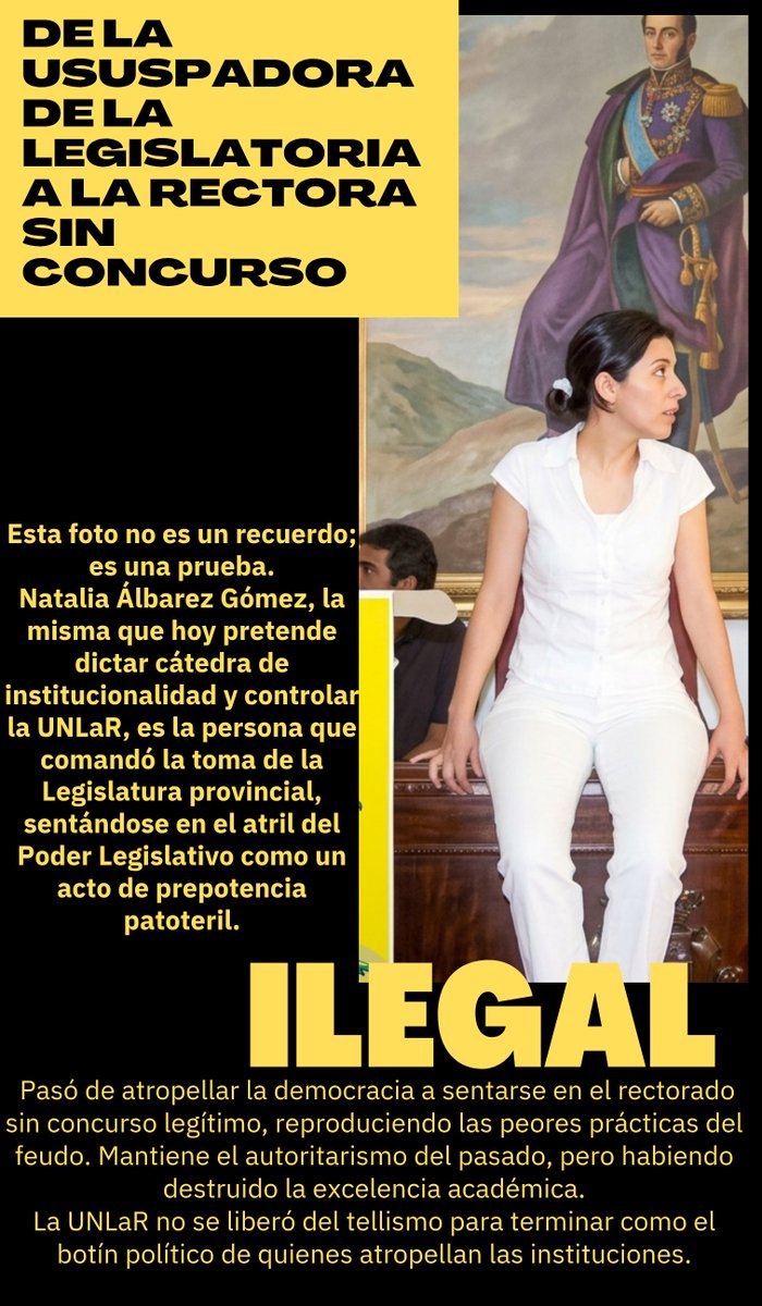 EstudianteUNLaR's tweet photo. @AleCiroAlvarez @MenemMartin @ViscontiGinoOk @PagottoJC 
@JMilei @magioncalda
📢 COMUNICADO: LA UNLaR NO SE REGALA NI SE VENDE AL FEUDO
Hacemos un llamado directo al Secretario de Políticas Universitarias, Alejandro Álvarez, y a los referentes de La Libertad Avanza en La Rioja. https://t.co/KOS9Dnk31D