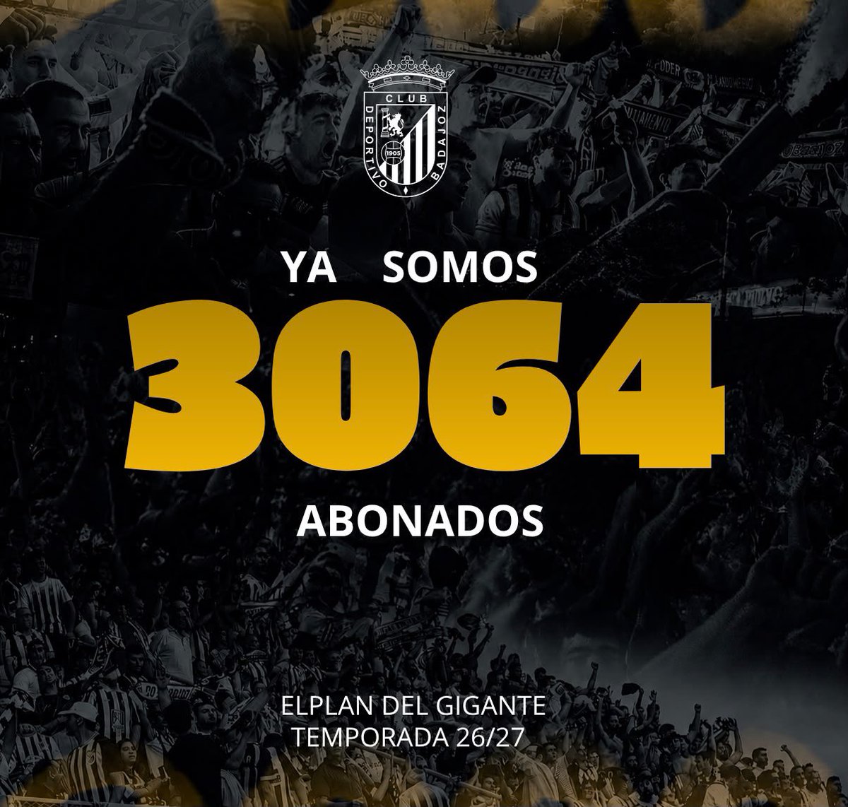 CDBadajoz's tweet photo. Mirad que sois…récord diario de abonos con 372, para un total de 3.064 fieles.

Nos van a ver volver.💪🏽🖤🤍 https://t.co/IVZuYR34dF