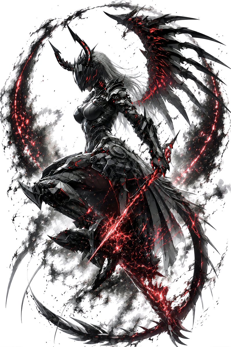 yona21_ai's tweet photo. Good morning! ☀️

Mecha Girl – Type: Black Dragon
She is the harbinger of ruin. https://t.co/gOASvwmEsT