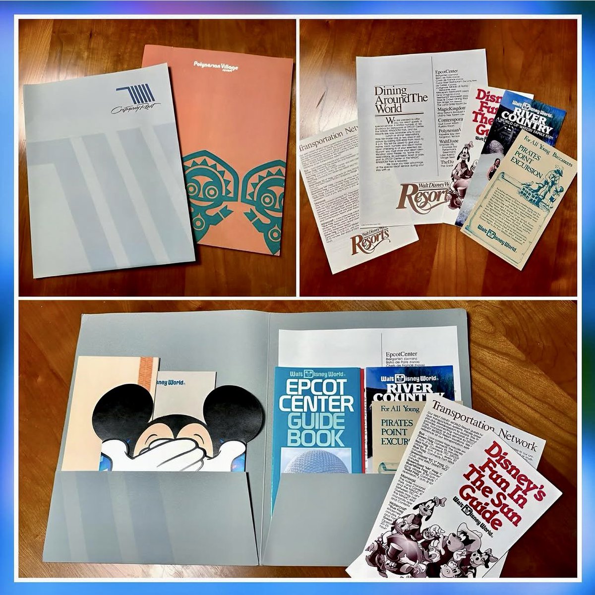 Parkeology's tweet photo. Remember when checking into a Disney hotel meant receiving a folder jammed with all sorts of stuff? Maps, schedules, stationery, and more. Today you’re on your own; of course, you’ve always got your phone! We may be crazy, but all that stuff somehow made the stay feel special. https://t.co/ffxdgCZtxd