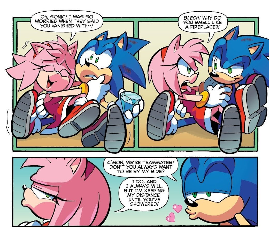 SailorSonikku's tweet photo. Even if you don't ship Sonamy (valid), you have to admit their relationship is really sweet

His love language is gentle teasing to keep things light and playful https://t.co/aQklncXRZT