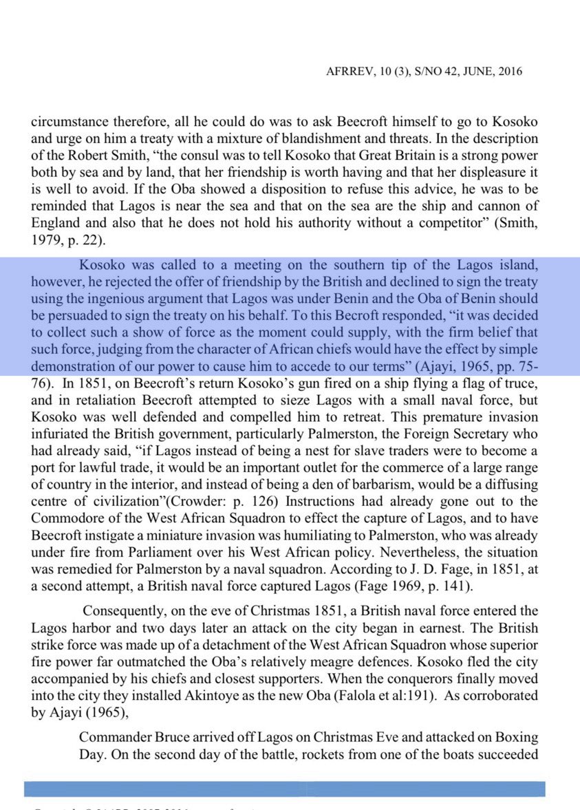 jeremy_liit's tweet photo. Who is this waffler. There was never a time that Oyo took over Lagos (Eko) or any of Benin Kingdom’s territory, they wouldn’t even dare lmao. Lagos was Benin’s till the moment the British took it

Benin dispatched a force to go defend it against the British btw but arrived late https://t.co/SGVhTKi6GP