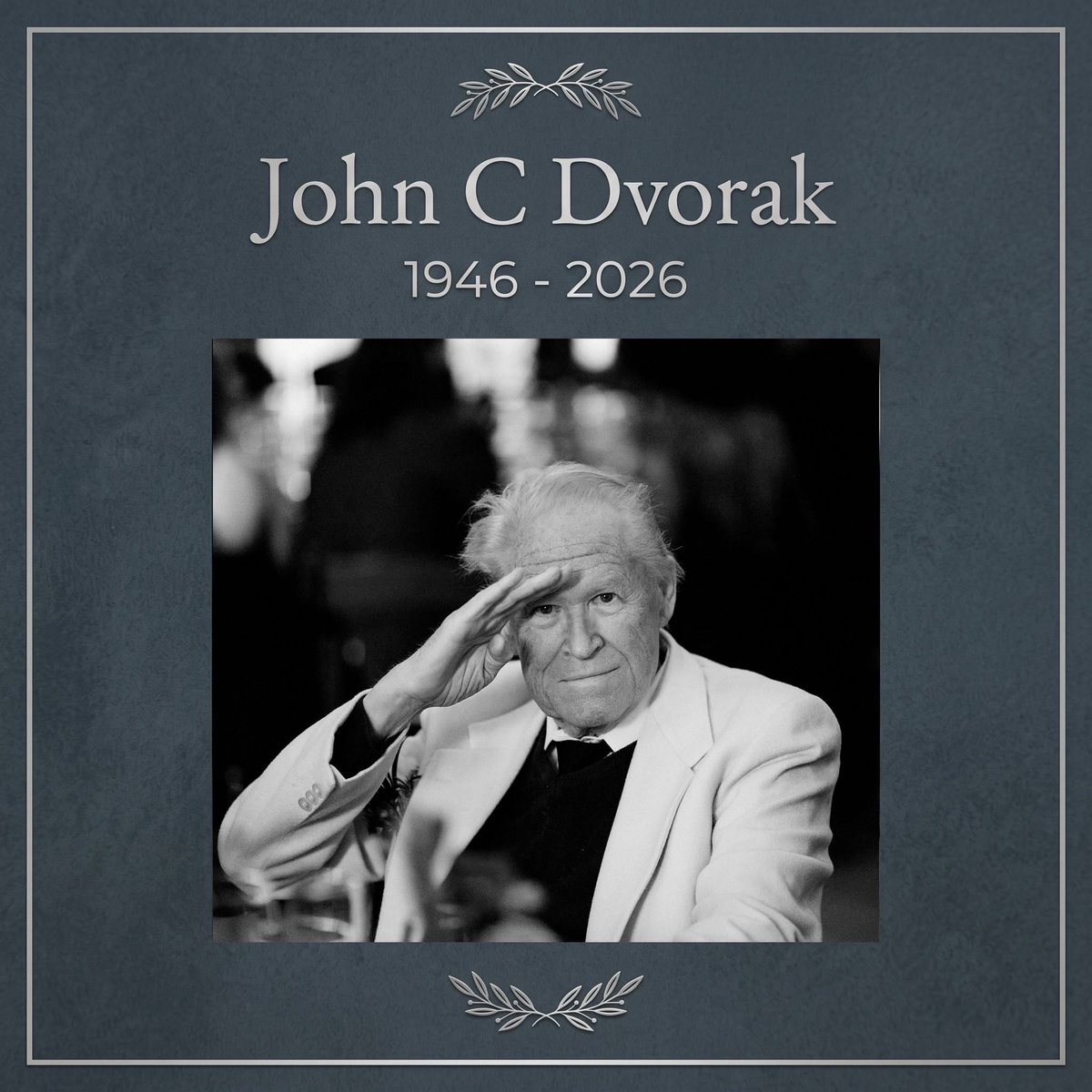 sjvn's tweet photo. John C. Dvorak, a pioneering technology journalist, podcaster, and cultural commentator, passed away peacefully on the morning of Monday, July 20, 2026. He was 80 years old. For tech journalists of a certain age, there was a time when everyone knew him. https://t.co/k29JkIIQpQ