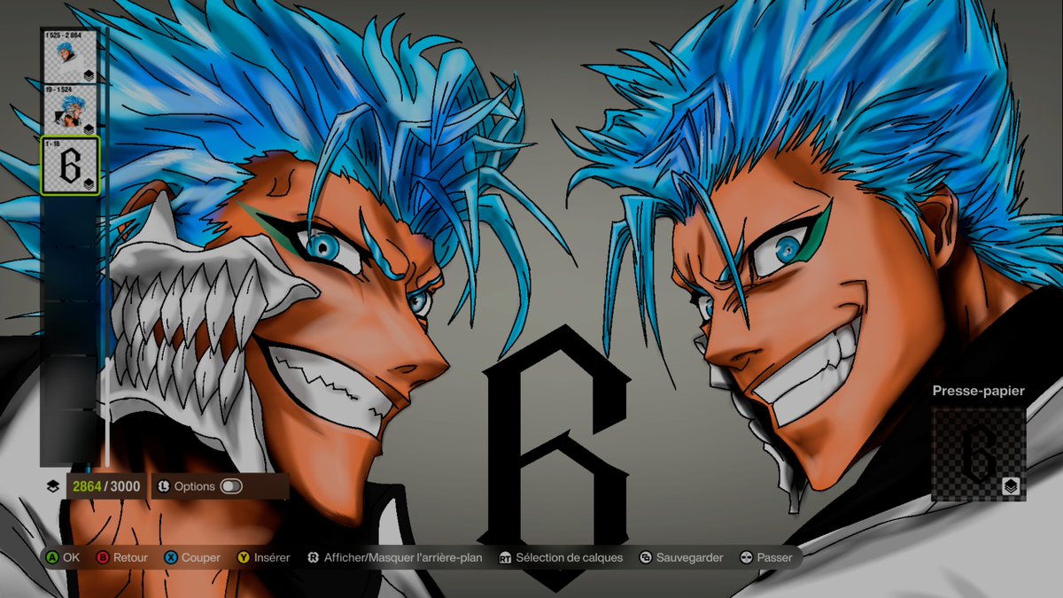 DebiddoR's tweet photo. Next phase of my Bleach project the FM2 Remaster of Grimmjow in his Hollow form, reimagined with sharper lines, heavier contrast, and that raw feral aura he deserves https://t.co/TFoVjRGsEk