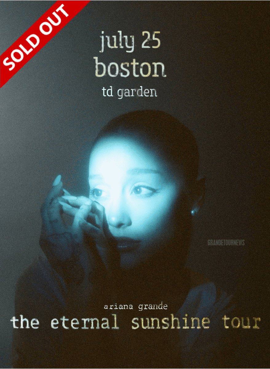 GrandeTourNews's tweet photo. TONIGHT: Ariana continues the Eternal Sunshine tour in Boston at the @tdgarden with show two of three!

Doors: 6:30pm
Show: 8:00pm

Use the #ESTBoston hashtag if you're attending the show ∞ ☼ https://t.co/V7TnUWNhDf