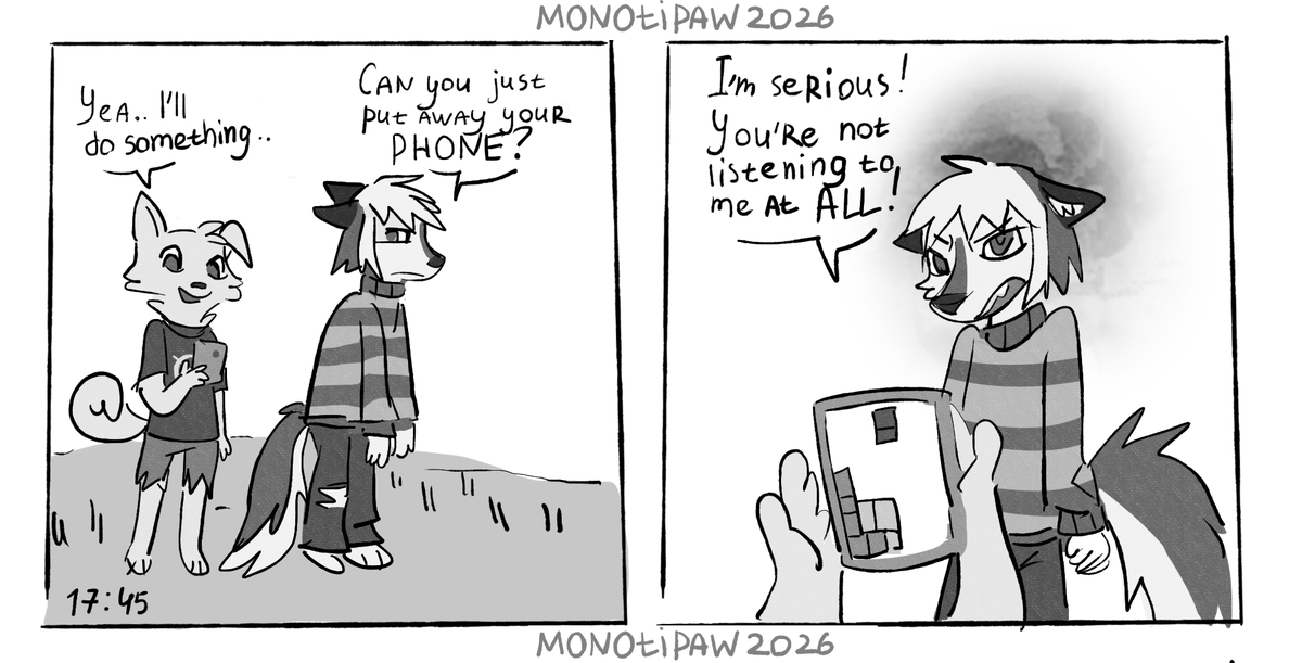 MONOTIPAW's tweet photo. Does this situation sound familiar?

#comic #furryartㅤㅤㅤ #furryㅤㅤㅤ #webtoon #furrycomic #sliceoflife https://t.co/3RdWXSmMj4