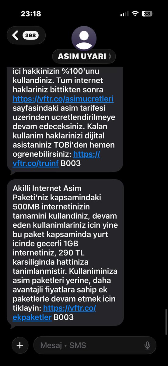 alperhogr1's tweet photo. @ZamHaberAjans Bugüne kadar hiç kotayı aşmadım, zaten çoğu zamanda wifi’den kullanıyorum fakat 2 aydır ne olduğunu anlamadan paket aşımı mesajı gelip, aynı tarifeyi banada uyguladılar 🤔 https://t.co/0q8l2OiEz7