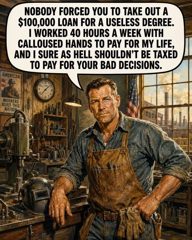 RYboating's tweet photo. Those of us who made the right decisions in life, should never have to pay for those who made poor decisions in theirs! 😉

If your expensive gender studies (or whatever) degree won't earn you a living- that's on you, not me. 🙄 https://t.co/gQvdO15a6e